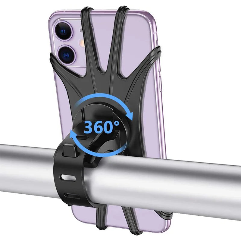 IRONDONEKY 360 Degree Rotation Adjustable Bicycle Motorcycle Phone Mount Automatic Bike Phone Holder Stand