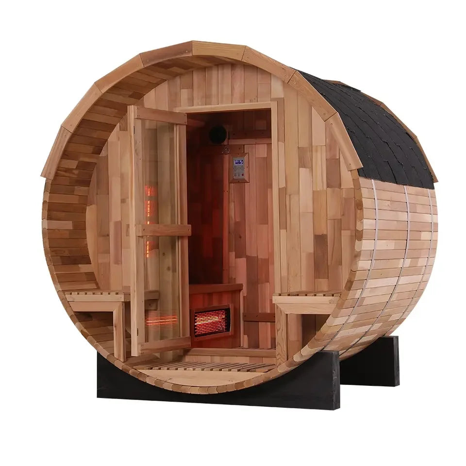 USA Stock Cedar Barrel Sauna Room Outdoor Garden Backyard Sauna Comfortable and Stylish