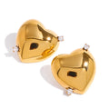 High Quality Fashion Design Stainless Steel Earring Waterproof Zircon Heart Stud Earrings Women Hypoallergenic Earrings