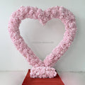 8ft Height Heart Shaped Wedding Flower Arch Backdrop Flower Arrangement Pink White Heart Arch for Wedding Backdrop Decoration