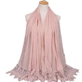 Hotselling Lace Cotton Viscose With Diamond Scarf Hijab Shawls for Muslim Ladies Malaysia Embroidery Headband