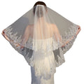 Wholesale Short Double Height Sequin Puffy Bridal Veil Fluffy Wedding Tiara Veil