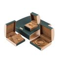Jewelry Box High Grade PU Leather Fashion Round Corner Gold Edge Ring Necklace Box Flap Jewelry Packaging Boxes Caja Joyeria