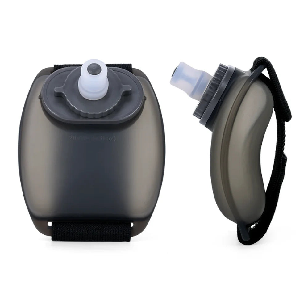 200ML Silicone Handheld Wrist Sports Water Bottle for Running Climbing Hiking & Riding
