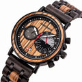 Stylish Luxury Men's Stainless Steel Watch Luminous Hands OEM Antique Fashionable Wood Dial Display Pointer