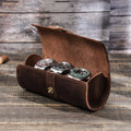 Luxury Leather Travel Watch Box for Men 3 Slots Portable Watch Storage Pouch Jewelry Box