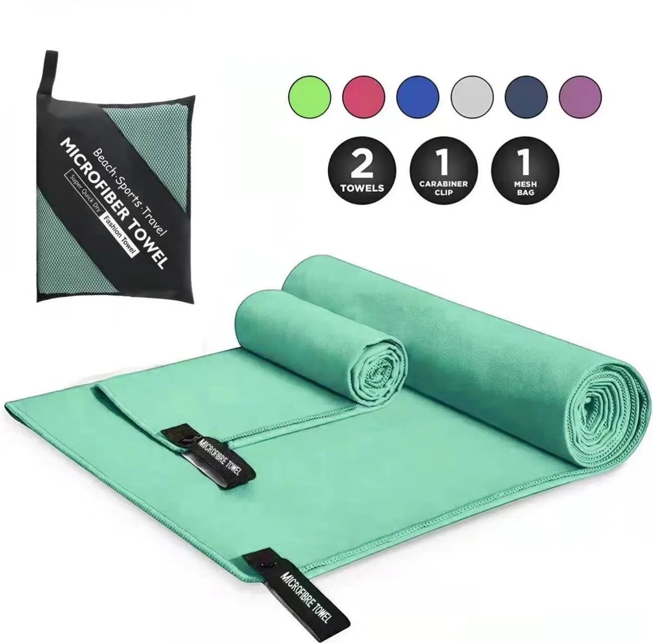 Ailuoha Embossed Logo Woven Light Weight Suede Sports Custom Microfiber Gym Towel Double-Sided Velvet Quick-Dry Multi-Color
