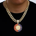 Fashion Iced Out Miami Link Chain with Alloy MAKE AMERICA GREAT AGAIN Round Pendant Necklace