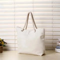 Custom White Rope Handle Canvas Beach Bag Cotton Canvas Sublimation Gift Shopping Bag