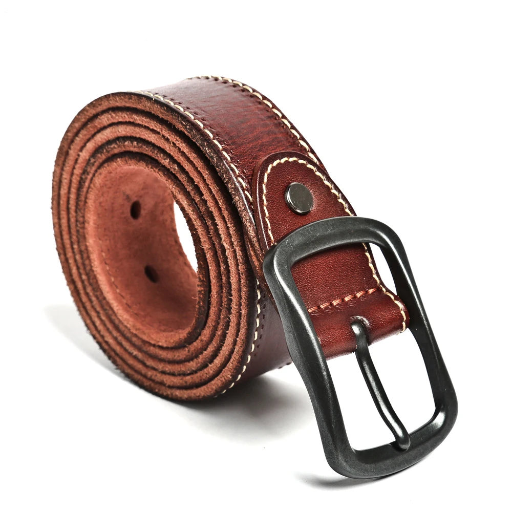 OEM Vintage Adjustable Needle Buckle Custom Business Designer Handmade Real Cowhide Men Genuine Leather Belts