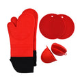 Kitchen Mitten Heat Insulation Rubber Silicone Gloves Non Slip Resistant Microwave Cooking Baking Pot Holders Oven Mitts Set