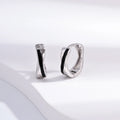 Wholesale Earrings Jewelry Rhodium Plated Epoxy Cross Line Huggie 925 Sterling Silver Fine Jewelry Earrings