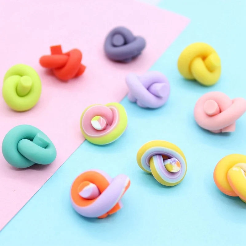 Paso Sico Colorful Knot Shape Creative Handmade Mini Resin Nail Art Accessories DIY Design