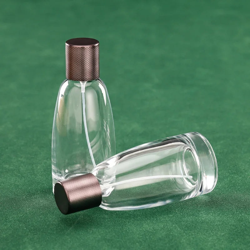 Wholesale Luxury 30ml & 100ml Custom Round Glass Perfume Bottles Unique Refillable with Pump Sprayer Seal