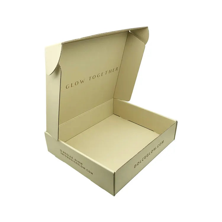 Custom Logo Corrugated Mailer Shipping Box Printed for Clothes Cosmetics Makeup Products with Embossing and Matt Lamination