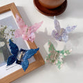 Butterfly Shape Acetate Hair Claw Clips Glitter Non Slip Green Wholesale Claw Hair Clip Accessories for Women Girls