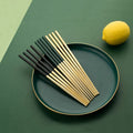 Round Wholesale Gold Black Alloy Reusable Korean Custom logo Stainless Steel 304 Chopsticks Set for Sale Gift Box