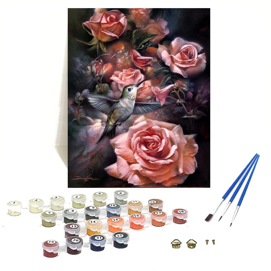 Diy Modern Oil Painting by Number Hot Flower Paint by Numbers