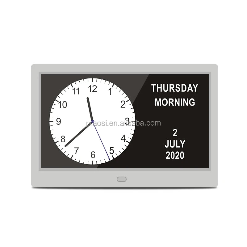 10 10.1 Inch Electronic Desk Clock Day Alarm Digital Calendar for Alzheimer's Memory Loss Vision Impaired Elderly Electronic