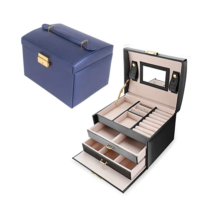 3 Layers Jewellery Box Large Jewelry Holder Organizer for Bracelets Earrings Rings Necklaces