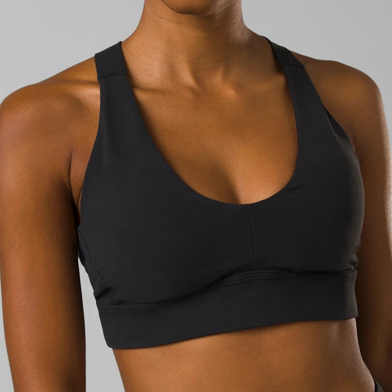 New High Impact Fitness Top Custom Logo Women Gym Workout Yoga Bra Ladies Cross Back Sport Bra With Removable Padded Active Wear