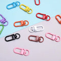 Cute Colored Stainless Steel Lightweight Carabiner Keychain Accessories Creative DIY Rotary Spring Buckle for Accessory Bag