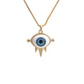 Hot Selling Turkey 3D Devil's Eye Pendant Necklace Simple Brass Crystal Eyes Necklace for Women Men