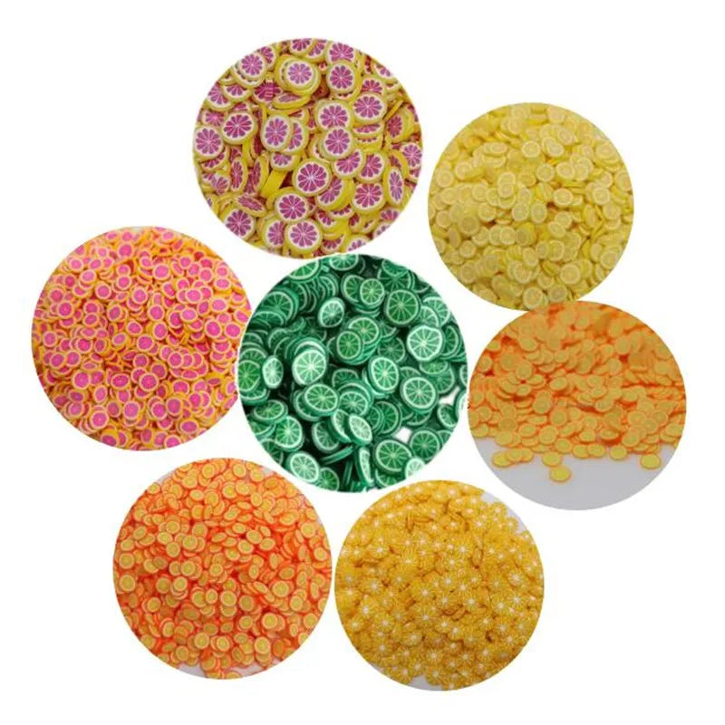 Soft Lemon Orange Polymer Clay Sprinkles Simulation Fruit Slices Mud Particles for DIY Nail Art Craft Slime Filling