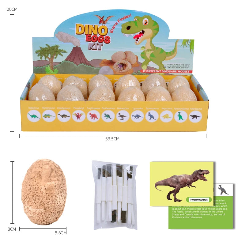 12 Pcs Small Excavation Dinosaur Eggs Educational Toys Dino Egg Fossil Dig Kit Toys