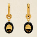 Brass Plated Vintage Metal Colored Enamel Bean Pendant Earrings for Women Gift Jewelry Custom Design