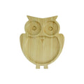 Animal Shaped Bamboo Portable Kids Feeding Plate Cartoon Design Dinnerware Gift Sets OEM Children Wooden Toys CNLF