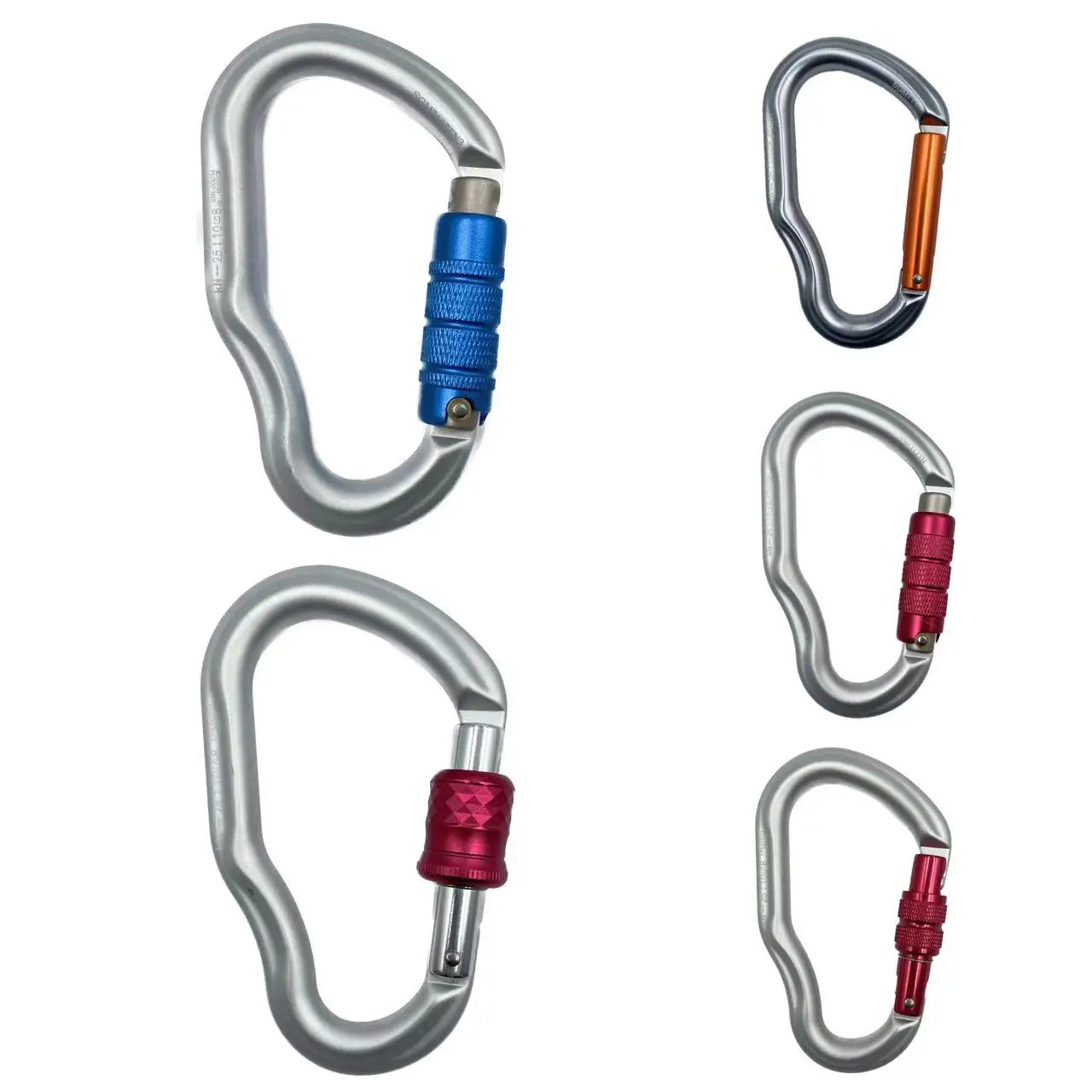 CLIWIZ Ear Shape Hiking Outdoor Safety Snap Hook Clip logo Screw Locking Aluminum Alloy Carabiner SGM7117 SERIES