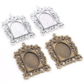 18x25mm Inner Size Square Pendant Blank Bezel Trays Antique Silver Bronze Cabochon Base Setting DIY Necklace Findings
