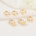 Fashion Cute Exquisite 14K Gold Plated Smooth Huggie Earrings Rabbit Star Sphere Customizable Korean Style Jewelry Hoop Earrings