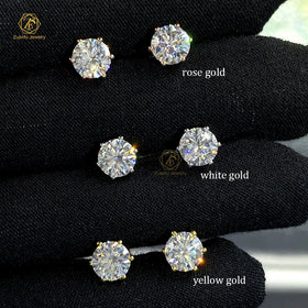Wholesale 1CT Moissanite Earrings Simple 925 Sterling Silver Stud VVS Diamond Cut Push Back Elegant Wholesale VVS Earring