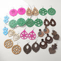Colorful Handmade Lightweight Hollow Wooden Earring for Women Bohemian Wooden Geometric Dangle Earrings Vintage Ethnic Earring
