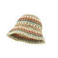 Striped Straw Hats Sun Hat Woman Beach Vacation Girl Crochet Bucket Hat Stock Rainbow Gradients Contrast Colour Summer Paper