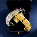 Italian Vintage Palace Style C-Shaped Gold Plated Fashion Jewelry Elegant Temperament Brushed Face Bracelet