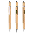 Multifunctional Bamboo Tool Spirit Leveler Rulers Driver Bits Integrated Stylus Ball Pen Promotional Gifts BP008 Bamboo Tool Pen