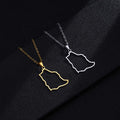 316L Stainless Steel 18k Gold Plated Saudi Arabia Map Necklace Hollow Out Saudi Arabia Pendant Necklace Saudi Arabia Necklace