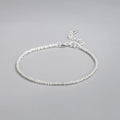 Elegant Women Jewelry S925 Silver Bracelet Textured Matte Chain Sterling Silver Geometric Square Link Chain Bracelet