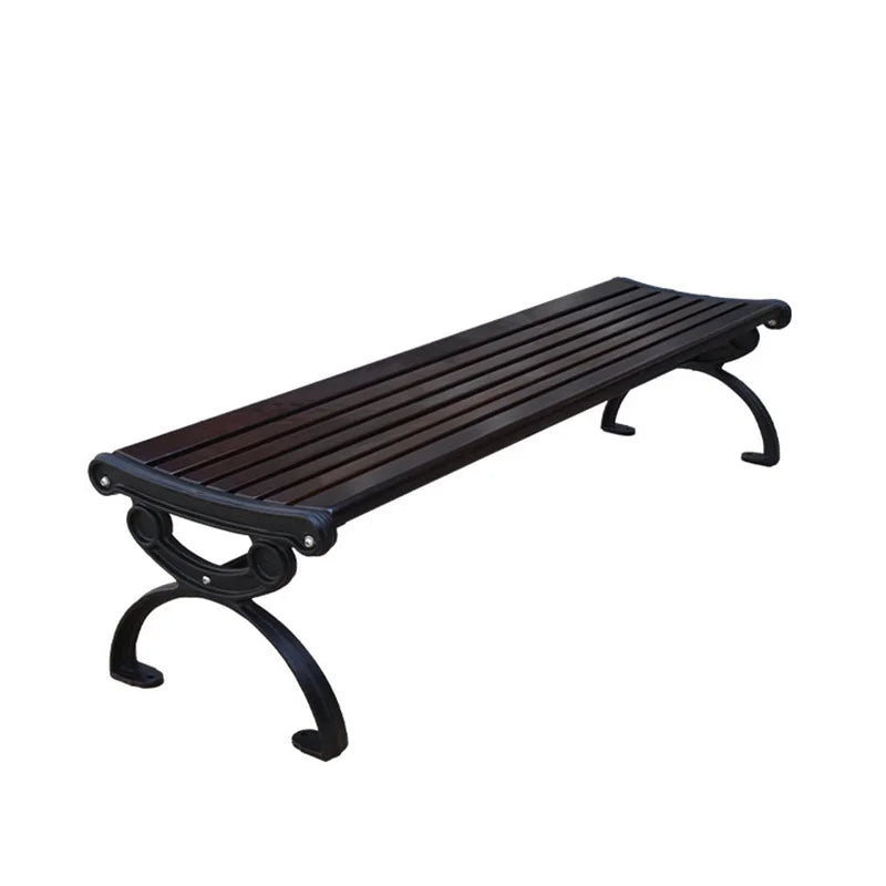 Outdoor Street Furniture Wood Slat Backless Bench Seat Outside Park Public Garden Patio Vintage Style Seating Bench for Outside
