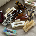 Elegant Acetate Plastic Hair Clip Geometric Hollow Shark Design High-Textured Fashionable Split-Tooth for Commute Back for