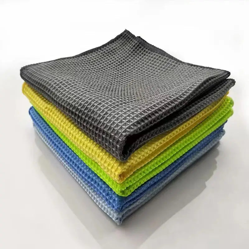 Microfiber Waffle Car Absorbent Towel with Seamless Glass and Pineapple Design for Household and Kitchen Cleaning