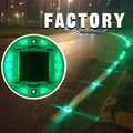 Round Solar Road Stud PC Plastic Flashing Cat Eye Blinking Pavement Marker LED Traffic Light Waterproof Reflective
