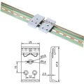 C35 C45 Snap Hook Rail Mounting Clip Aluminum Alloy DIN Guide Rail Buckle with Slideway Clasp Bracket