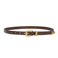 Wholesale Custom Personalized Black Fashion Dresses Jeans Designer Plate Buckle Split Genuine Leather  Belt for Women