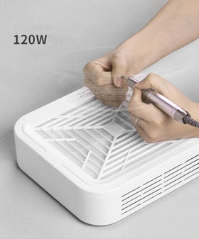 Factory Price 120W Strong Suction White Vacuum Cleaner Brushless Turbo Nail Dust Collector Professional for Nail Salon 110-220V