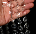 Y-Q012 Wholesale Crystal Clear Octagon Bead Garland Crystal Pendants Strand Arch Crystal Beaded Curtain for Wedding Decoration