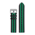 Wholesale Green Nylon&Leather Watch Strap 20/22 mm Adjustable 2 Piece of Striped Watch Belt Fabric Watch Band With 304L Buckle